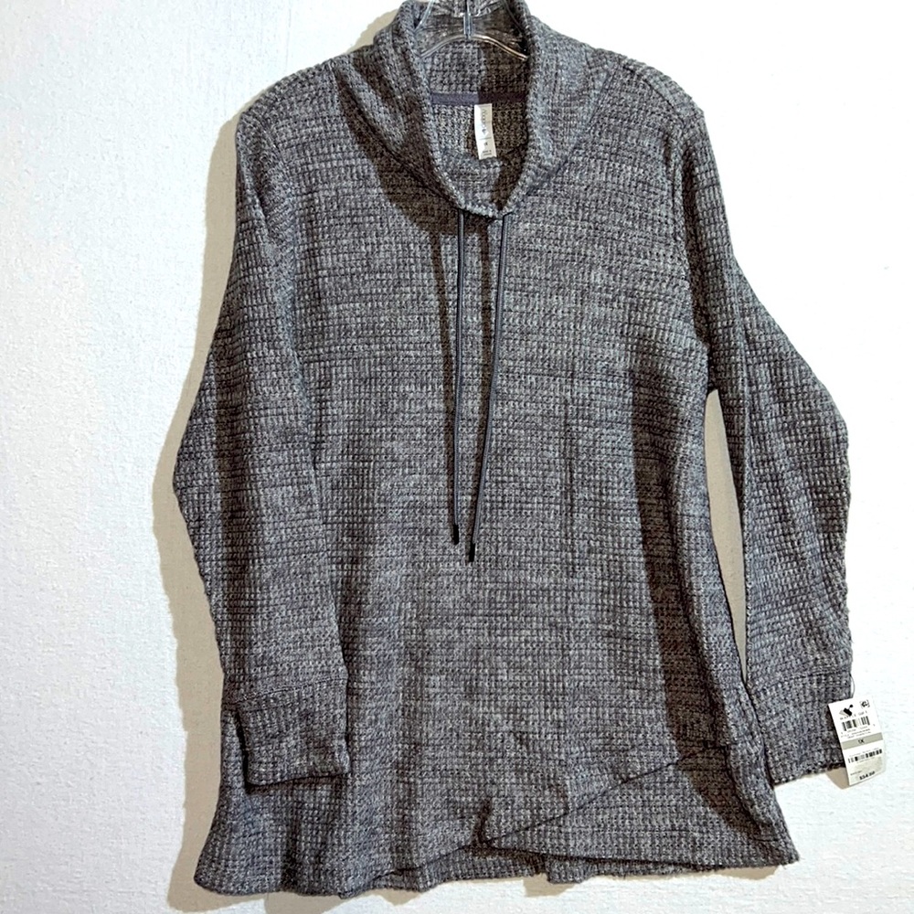 Waffle Knit Cowl Neck Sweatshirt Women’s Size 1X Layerable NEW TAGS